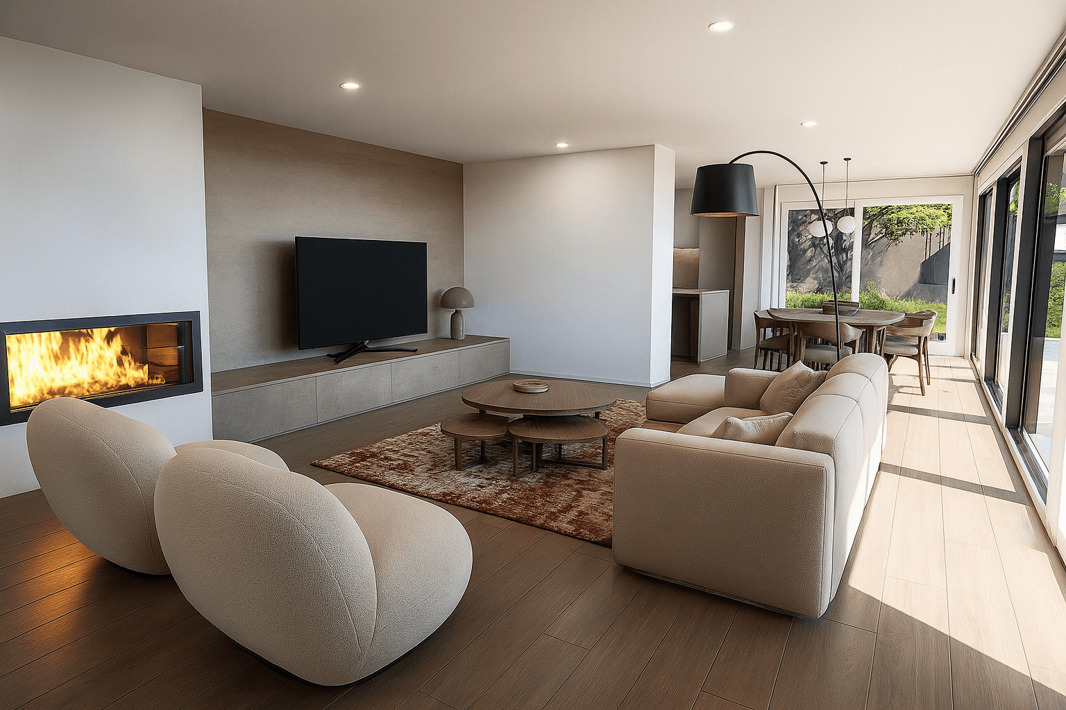 Villa A - Salon et espace de vie